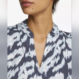 Puma Golf Sleeveless Polo Top Blue White Abstract Print NWT Size L